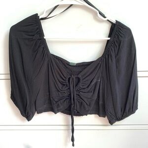 Target Black Ruched Crop Top